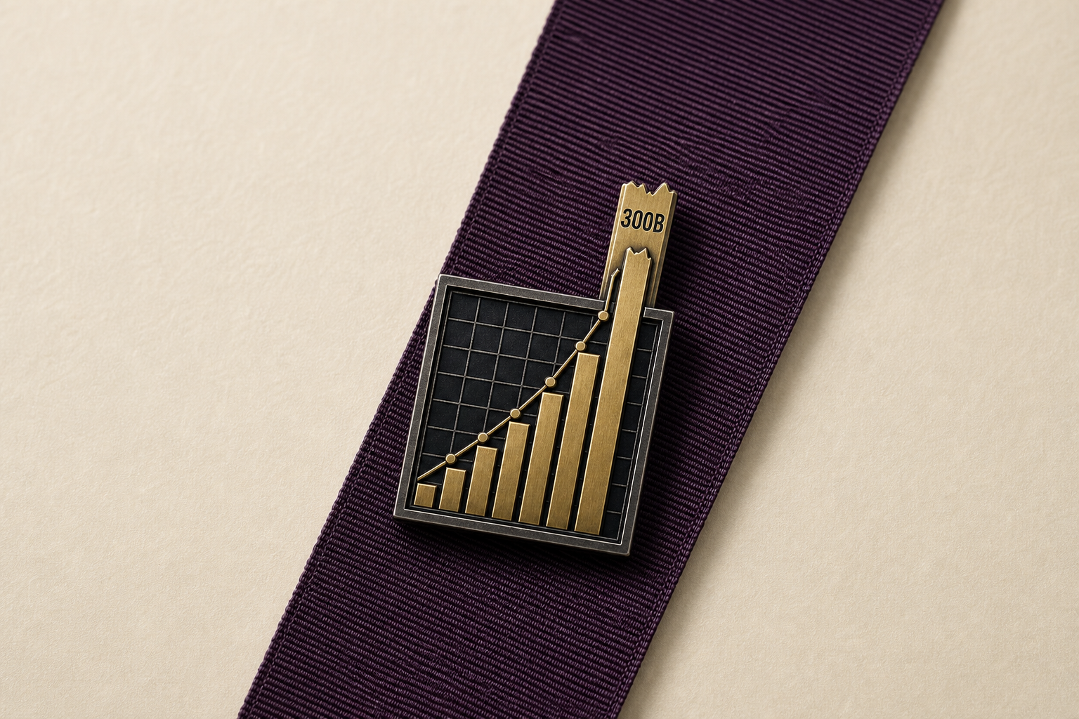 The Y-Axis Broke badge mounted on an ivory archival lanyard